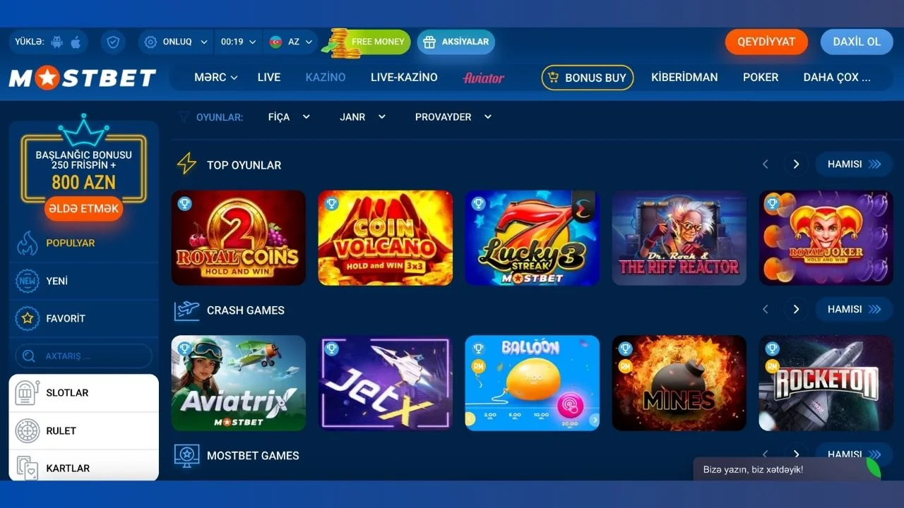 Mostbet oyunlar bölməsi